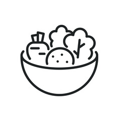 Healthy food thin line icons. Editable stroke and Perfect pixel on transparent background