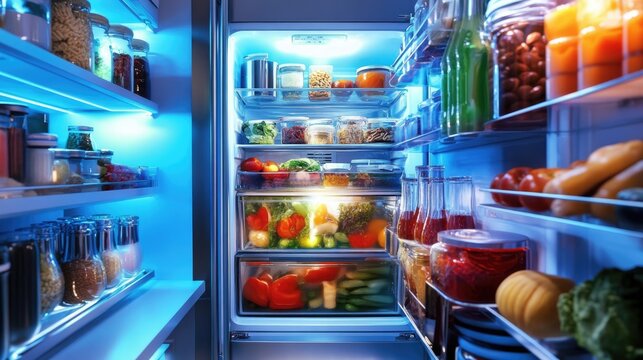 A fully automated smart fridge tracking groceries and suggesting meals.