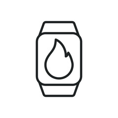 Smartwatch thin line icons. Editable stroke and Perfect pixel on transparent background