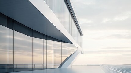 Obraz premium A high-performance energy-efficient glass faade on a modern house.