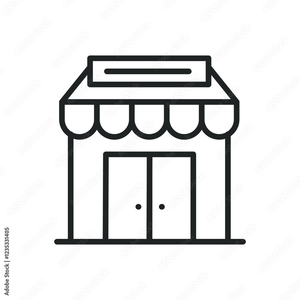 Poster store thin line icons. editable stroke and perfect pixel on transparent background