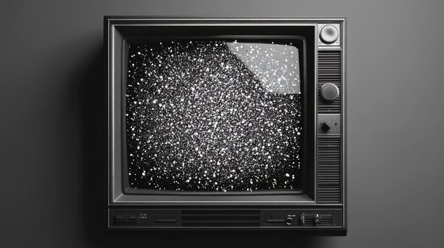 A classic television emitting static noise on its screen, evoking feelings of nostalgia, absence of communication, and the evolution of media technology.