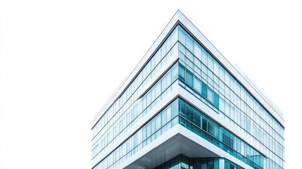 Architectural digital rendering of a modern corporate office building against a blank background.