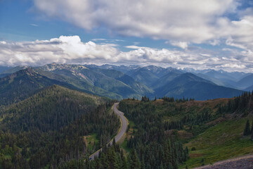 Hurricane Ridge Olympic National Park views from hiking trails by Port Angeles Washington USA