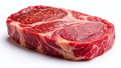 Fototapeta premium Premium Raw Beef Steak on White Background - High-Resolution Stock Photo