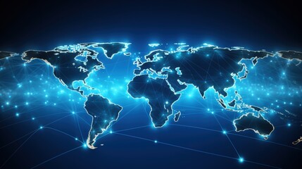 global network connection world map digital technology