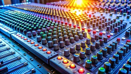 Obraz premium Professional Analogic Sound Mixer Radio and TV Broadcasting