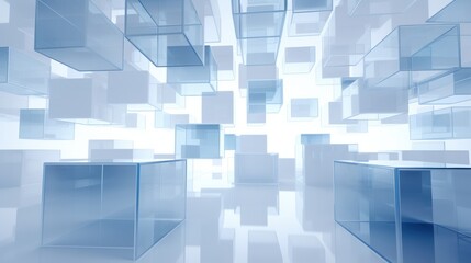 abstract blue glass cubes background
