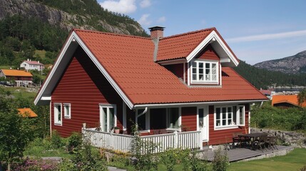 A Scandinavian-style home with energy-efficient heating.