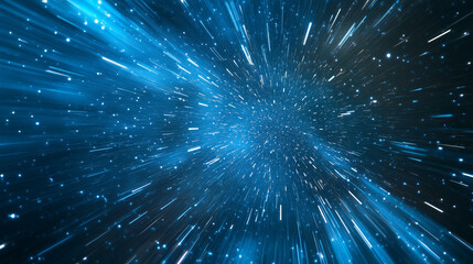 Fototapeta premium High Speed Light Trail Space Travel