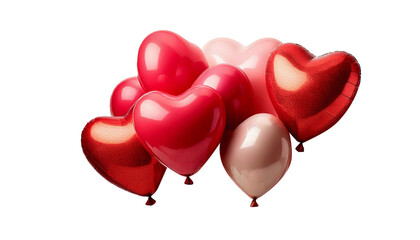red heart shaped balloon on transparent background