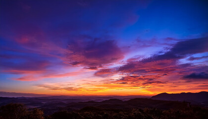 Obraz premium stunning twilight sky with purple orange and blue colorations