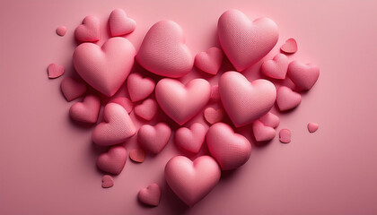 pink hearts isolated on background