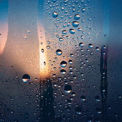 abstract background of water droplets on glass