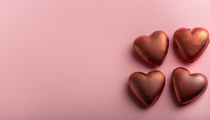 hearts on pink background