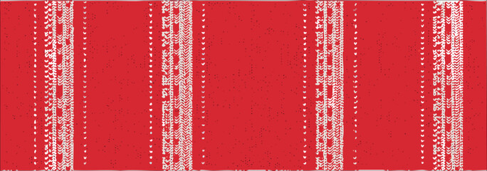 Christmas Sweater Design.  Knitting red background, vector illustration.