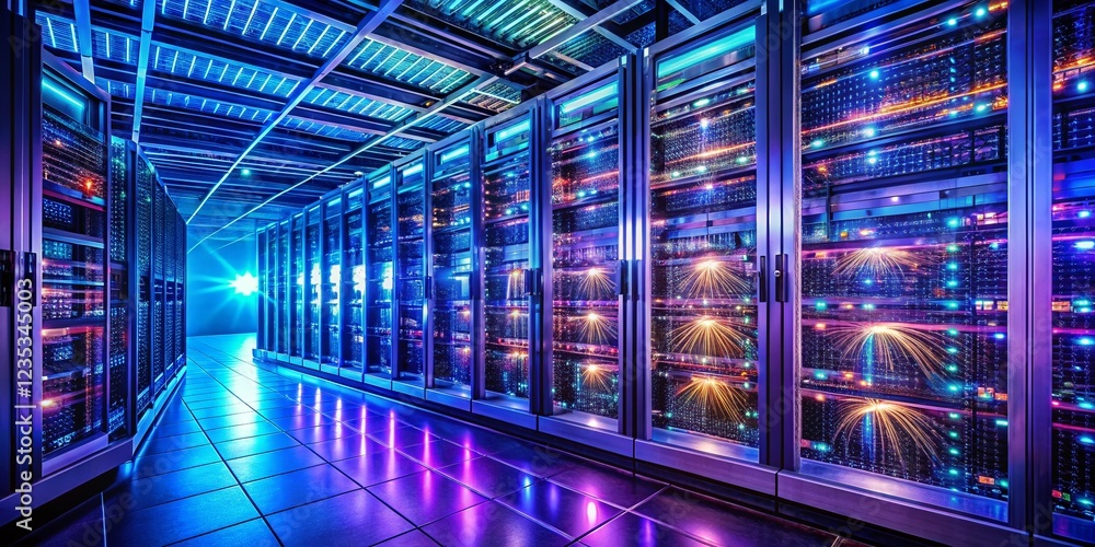 Poster secure data storage: long exposure of server racks in a private cloud network