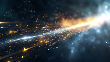 shooting star streaks across the night sky, leaving behind a trail of light in its wake. Focus on the face.