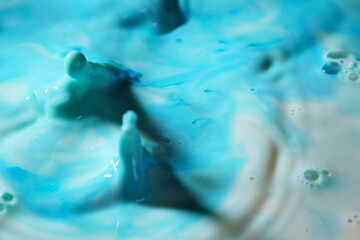 Mixture of blue sea salt soft serve ice cream