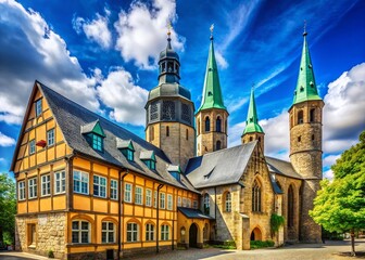 Obraz premium The Church of Goslar in the Harz Mountains