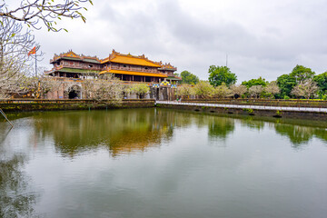 Naklejka premium Hue - Vietnam. December 08, 2015. Imperial Enclosure Top choice historic site in Hue, Vietnam.