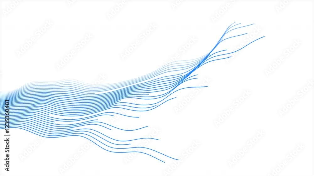 Aufkleber blue minimal wavy lines abstract futuristic tech background. seamless looping motion design. video a