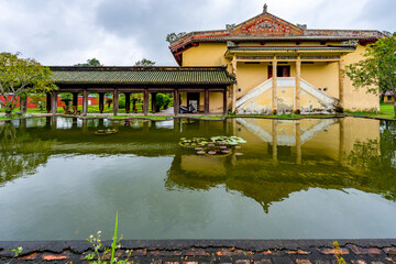 Fototapeta premium Hue - Vietnam. December 08, 2015. Imperial Enclosure Top choice historic site in Hue, Vietnam. Dai Noi Palace Complex of Hue Monuments. The place that leads to the palaces of kings, is the official 