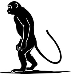 Black and white monkey illustration