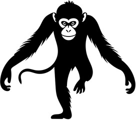 Black and white monkey illustration