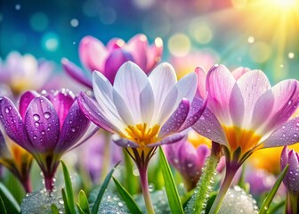 Fototapeta premium Vibrant Spring Flowers Macro Photography: Close-Up Details for Websites
