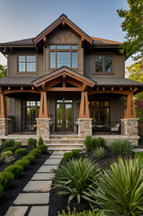 Obraz premium Luxury Modern Home Exterior: Stunning Architectural Design and Landscaping