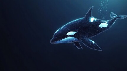 Fototapeta premium Digital representation of an orca in the ocean.