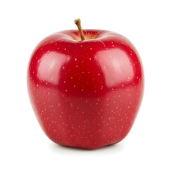 Fresh Red Apple with Glossy Skin on Isolated Background for Heal