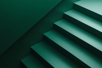 Obraz premium dark green background for text with a subtle gradient effect. Web banner with copy space on the right
