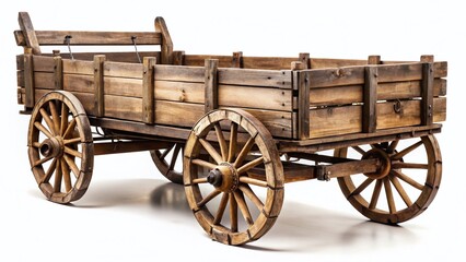 Fototapeta premium Vintage Wagon Isolated on White Background