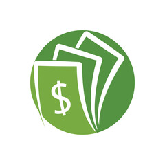 Money dollar vector logo icon illustration  flat design
