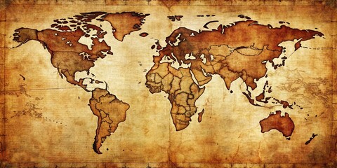 Vintage World Map Background: High-Resolution Texture for Design Projects