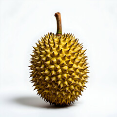 Durian With Spiky Exterior And Distinctive Odor On Isolated Background
