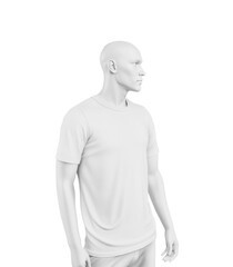 White T-Shirt on Male Mannequin