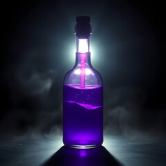 3D Purple Magic Potion Bottle for Fantasy Game