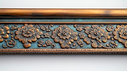 Ornate floral design on a vintage frame showcasing intricate craftsmanship