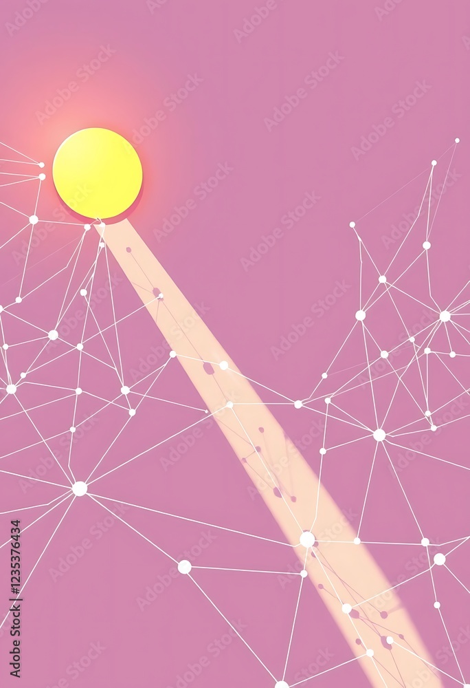 Poster abstract network connections illuminated by light source