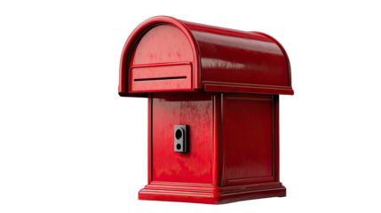 Antique Red Mailbox: An antique red mailbox stands elegantly, its classic design and color add a touch of nostalgia. This image captures the essence of traditional communication.