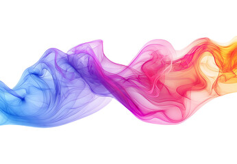 Obraz premium Colorful Smoke Waves on Transparent Background