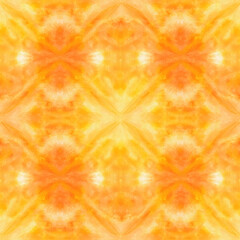 A pattern of yellow and orange shapes is displayed on a white background