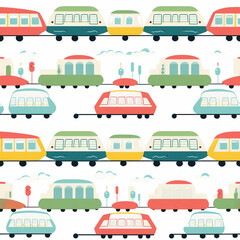 Naklejka premium A colorful train with many different colored cars