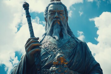 Obraz premium Earth God birthday - Taiwanese celebration, Tudi Gong worship, traditional festivity, cultural honor, deity reverence, offerings, spiritual rituals, community gathering, temple homage.