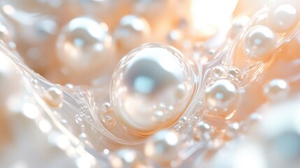 Luminous Pearls in Liquid: A Symphony of Light and Texture