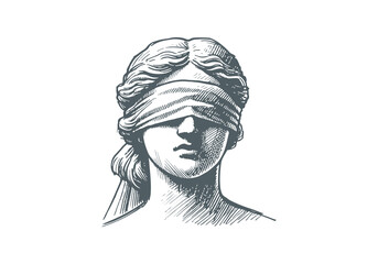  Lady of justice hand drawn sketch vector © Shutoda