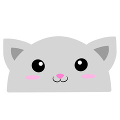 cute white cat vector, cartoon cat face, drawing cat face easy and simple. Cute kitten vector design
